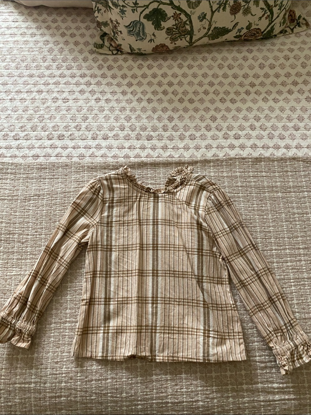 Apolina girls long sleeve plaid blouse